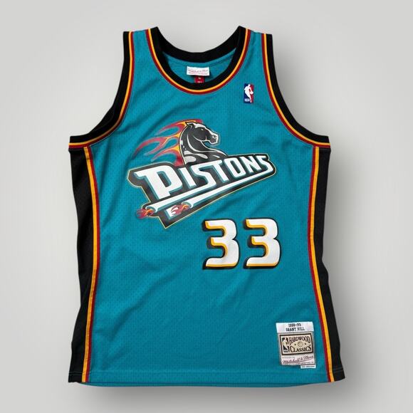 Mitchell & Ness Grant Hill #33 Detroit Pistons Hardwood Classics Jersey sz L - Picture 1 of 8